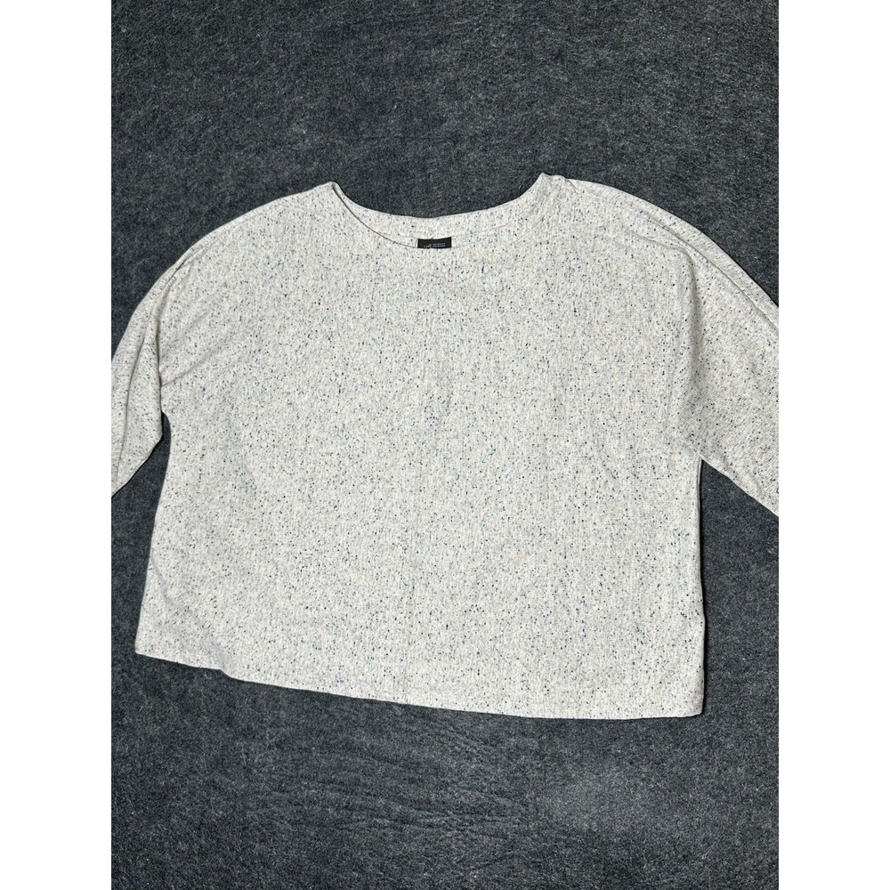 J. Jill Wearever Collection Top Womens XL Speckled Rib Knit Cream Boxy Stretch